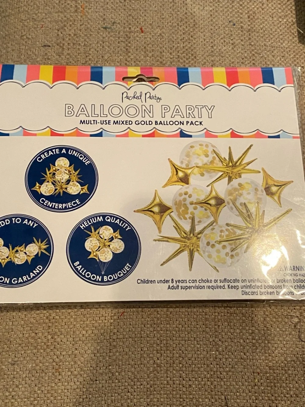 Packed Party Gold and White Balloon Party Set